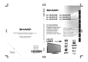 Mode d’emploi Sharp AQUOS LC-46LE541E Téléviseur LCD