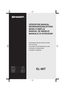 Manual Sharp EL-99T Overhead Projector