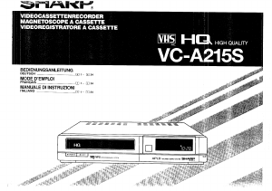 Mode d’emploi Sharp VC-A215S Magnétoscope