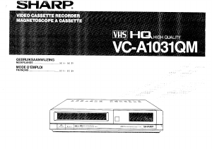 Mode d’emploi Sharp VC-A1031QM Magnétoscope