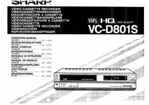 Mode d’emploi Sharp VC-D801S Magnétoscope