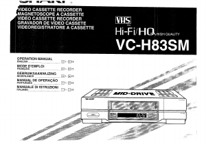 Mode d’emploi Sharp VC-H83SM Magnétoscope