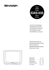 Mode d’emploi Sharp 63AS-03S Téléviseur