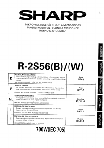 Mode d’emploi Sharp R-2S56B Micro-onde