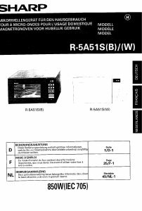 Mode d’emploi Sharp R-5A51SB Micro-onde