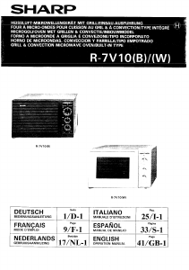 Mode d’emploi Sharp R-7V10W Micro-onde