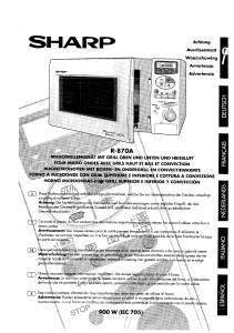 Mode d’emploi Sharp R-870A Micro-onde