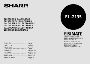 Mode d’emploi Sharp EL-2135 Calculatrice
