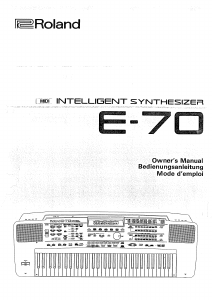 Mode d’emploi Roland E-70 Synthétiseur
