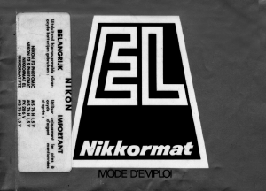 Mode d’emploi Nikkormat EL Camera