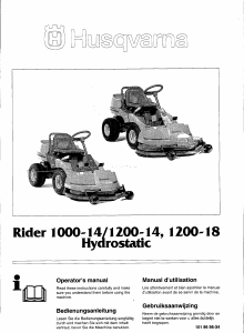 Bruksanvisning Husqvarna Rider 1000-14 Gräsklippare