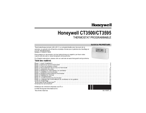 Mode d’emploi Honeywell CT3595 Thermostat