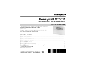 Mode d’emploi Honeywell CT3611 Thermostat