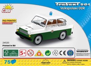 Manual Cobi set 24520 Youngtimer Trabant 601 Volkspolizei DDR