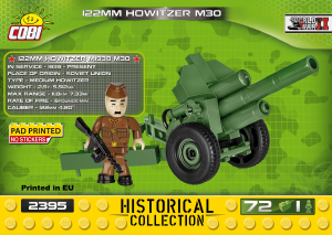 Návod Cobi set 2395 Small Army WWII 122mm Howitzer M30