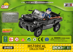 Rokasgrāmata Cobi set 2403 Small Army WWII VW Typ 166 Schwimmwagen