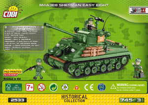 Priročnik Cobi set 2533 Small Army WWII M4A3E8 Sherman Easy Eight