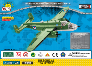 Vadovas Cobi set 5713 Small Army WWII North American B-25B Mitchell