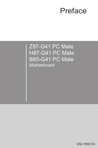 Mode d’emploi MSI Z87-G41 PC Mate Carte mère