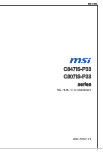 Mode d’emploi MSI C847IS-P33 Carte mère