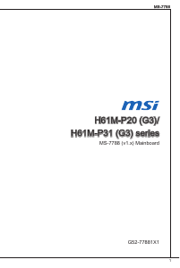 Mode d’emploi MSI H61M-P31 Carte mère