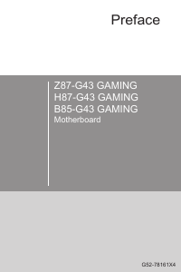 Manual MSI H87-G43 GAMING Motherboard