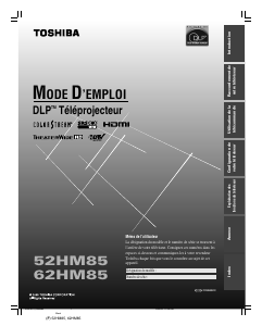 Mode d’emploi Toshiba 52HM85 Téléviseur