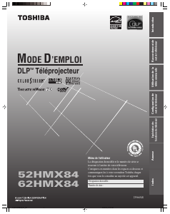 Mode d’emploi Toshiba 62HMX84 Téléviseur