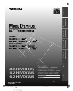 Mode d’emploi Toshiba 52HMX85 Téléviseur