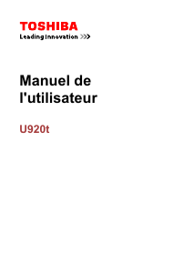 Mode d’emploi Toshiba Satellite U920T-118 Ordinateur portable