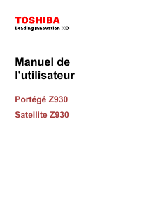 Mode d’emploi Toshiba Satellite Z930-15X Ordinateur portable