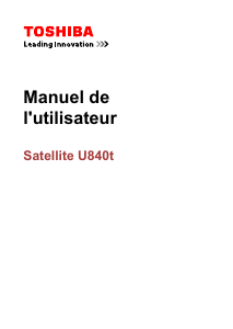 Mode d’emploi Toshiba Satellite U840T-108 Ordinateur portable