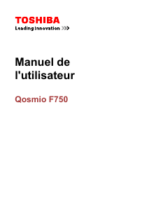 Mode d’emploi Toshiba Qosmio F750-12C Ordinateur portable