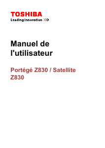Mode d’emploi Toshiba Portege Z830-10F Ordinateur portable
