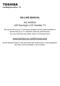 Handleiding Toshiba 40L3448DG LCD televisie