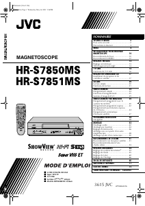 Mode d’emploi JVC HR-S7851MS Magnétoscope