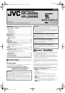 Mode d’emploi JVC HR-J595MS Magnétoscope