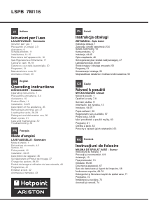 Manuál Hotpoint-Ariston LSPB 7M116 X EU Myčka na nádobí