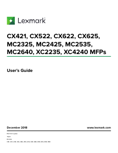 Bruksanvisning Lexmark MC2425adw Multifunktionsskrivare