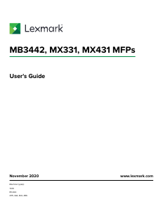 Bruksanvisning Lexmark MB3442adw Multifunktionsskrivare