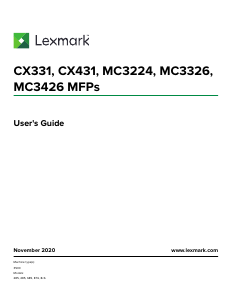 Bruksanvisning Lexmark MC3224dwe Multifunktionsskrivare