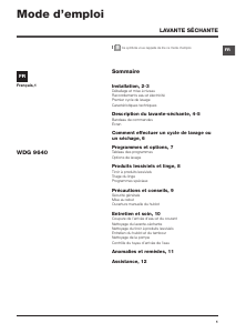Mode d’emploi Hotpoint WDG 9640B FR Lave-linge séchant