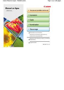 Mode d’emploi Canon Pixma MG8250 Imprimante multifonction