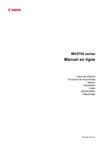 Mode d’emploi Canon Pixma MG5752 Imprimante multifonction