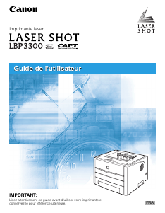Mode d’emploi Canon i-SENSYS LBP3300 Imprimante