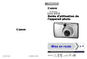 Mode d’emploi Canon IXUS 970 IS Appareil photo numérique