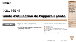 Mode d’emploi Canon IXUS 265 HS Appareil photo numérique