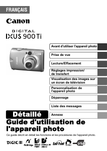Mode d’emploi Canon IXUS 900 Ti Appareil photo numérique