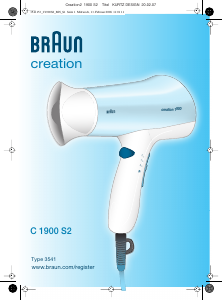 Hướng dẫn sử dụng Braun C 1900 S2 Creation Máy sấy tóc