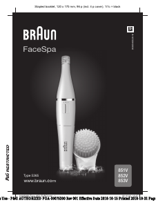 Mode d’emploi Braun 853V Brosse de nettoyage du visage